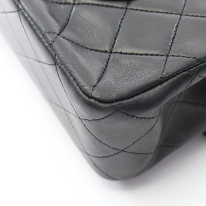 マトラッセ Wフラップ Wチェーンショルダーバッグ ラムスキン ブラック ゴールド金具 ヴィンテージ シャネル バッグ CHANEL