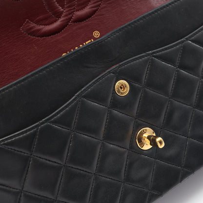 マトラッセ Wフラップ Wチェーンショルダーバッグ ラムスキン ブラック ゴールド金具 ヴィンテージ シャネル バッグ CHANEL
