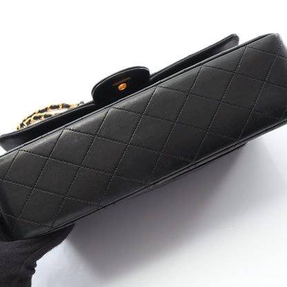 マトラッセ Wフラップ Wチェーンショルダーバッグ ラムスキン ブラック ゴールド金具 ヴィンテージ シャネル バッグ CHANEL