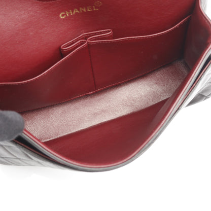 マトラッセ Wフラップ Wチェーンショルダーバッグ ラムスキン ブラック ゴールド金具 シャネル バッグ CHANEL
