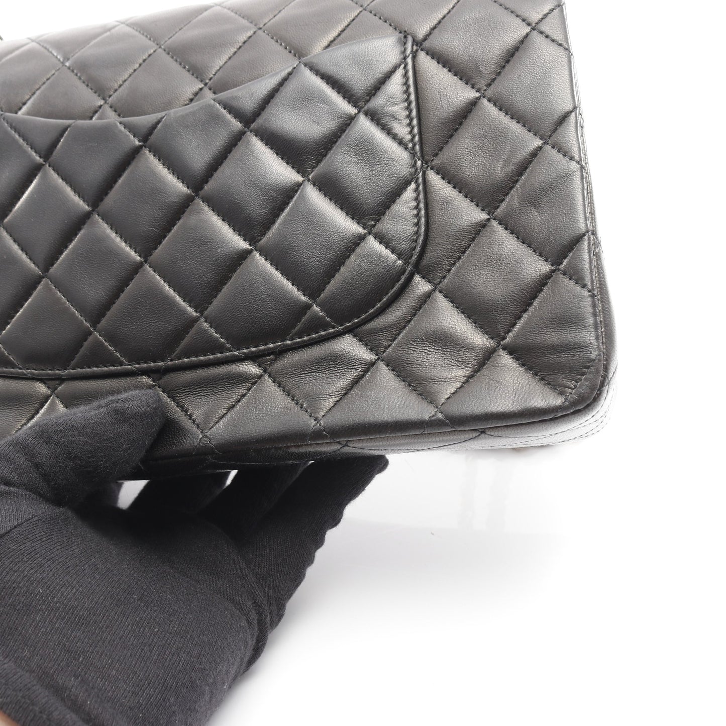 マトラッセ Wフラップ Wチェーンショルダーバッグ ラムスキン ブラック ゴールド金具 シャネル バッグ CHANEL
