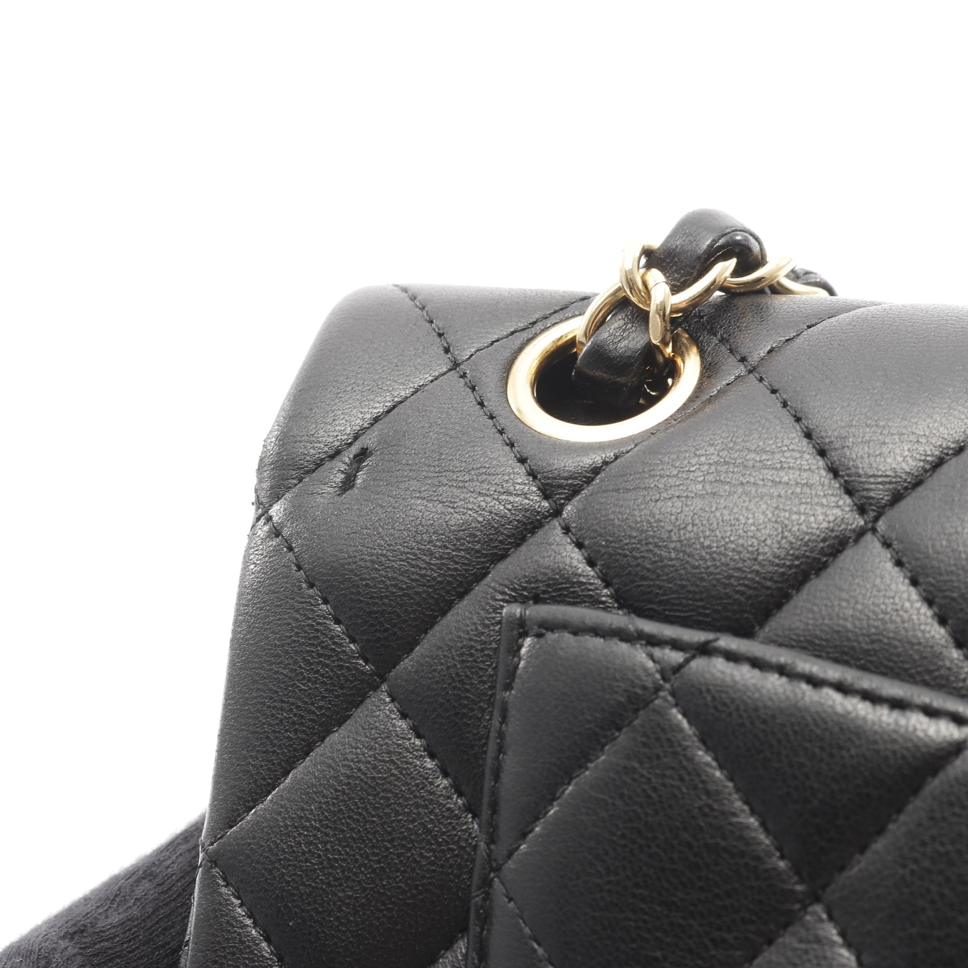 マトラッセ Wフラップ Wチェーンショルダーバッグ ラムスキン ブラック ゴールド金具 シャネル バッグ CHANEL