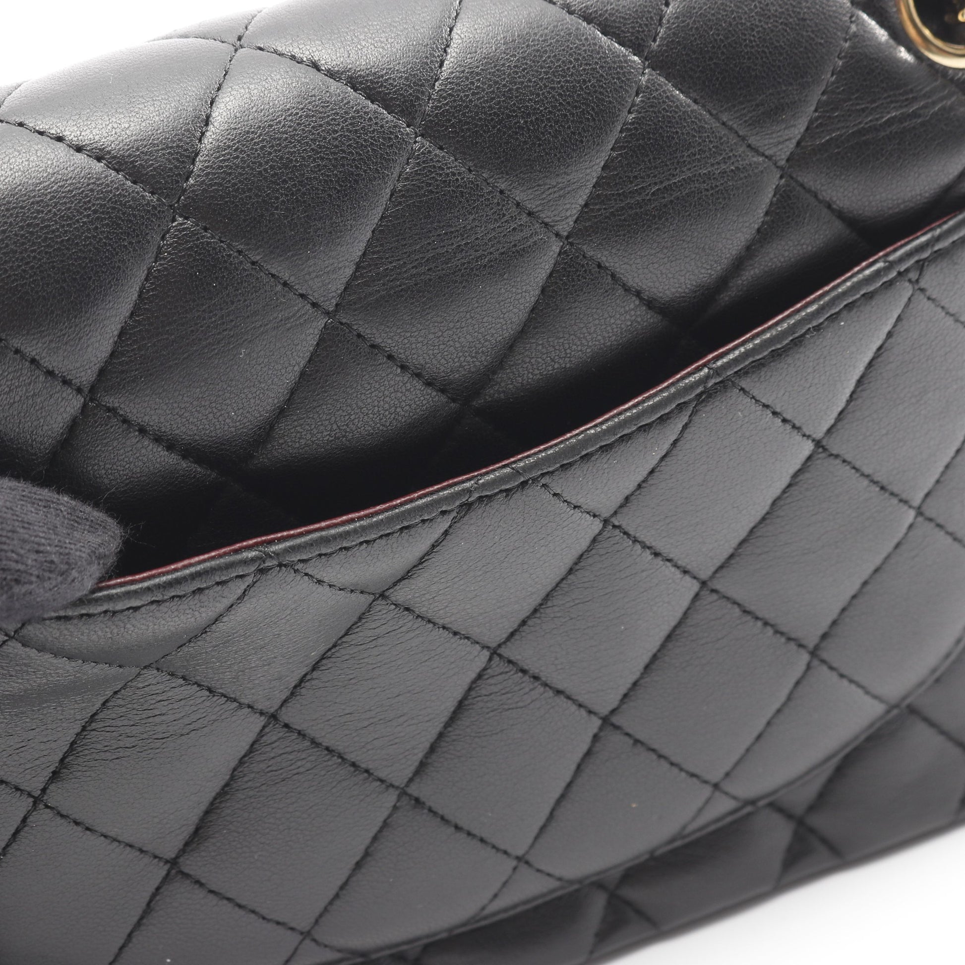 マトラッセ Wフラップ Wチェーンショルダーバッグ ラムスキン ブラック ゴールド金具 シャネル バッグ CHANEL