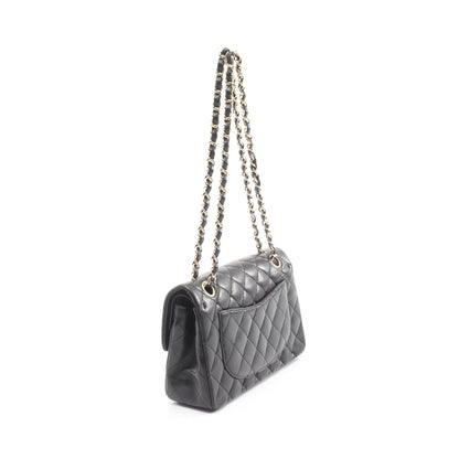 マトラッセ Wフラップ Wチェーンショルダーバッグ ラムスキン ブラック ゴールド金具 シャネル バッグ CHANEL