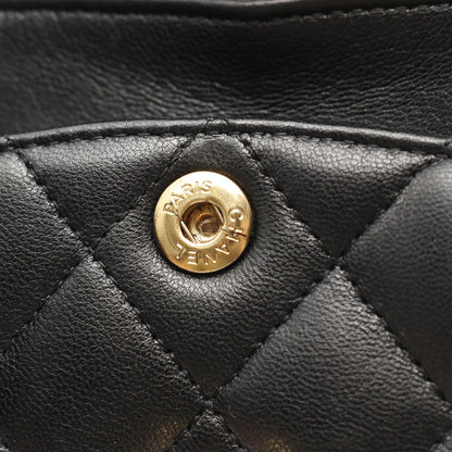 マトラッセ Wフラップ Wチェーンショルダーバッグ ラムスキン ブラック ゴールド金具 シャネル バッグ CHANEL