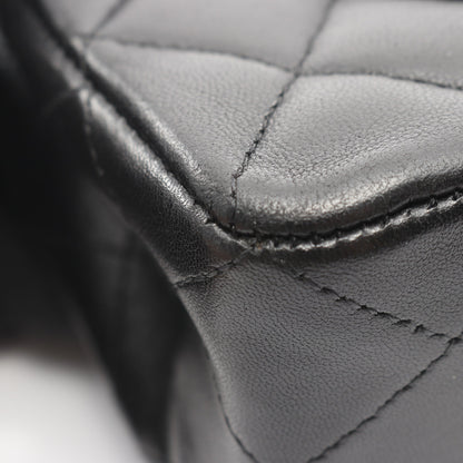 マトラッセ Wフラップ Wチェーンショルダーバッグ ラムスキン ブラック ゴールド金具 シャネル バッグ CHANEL
