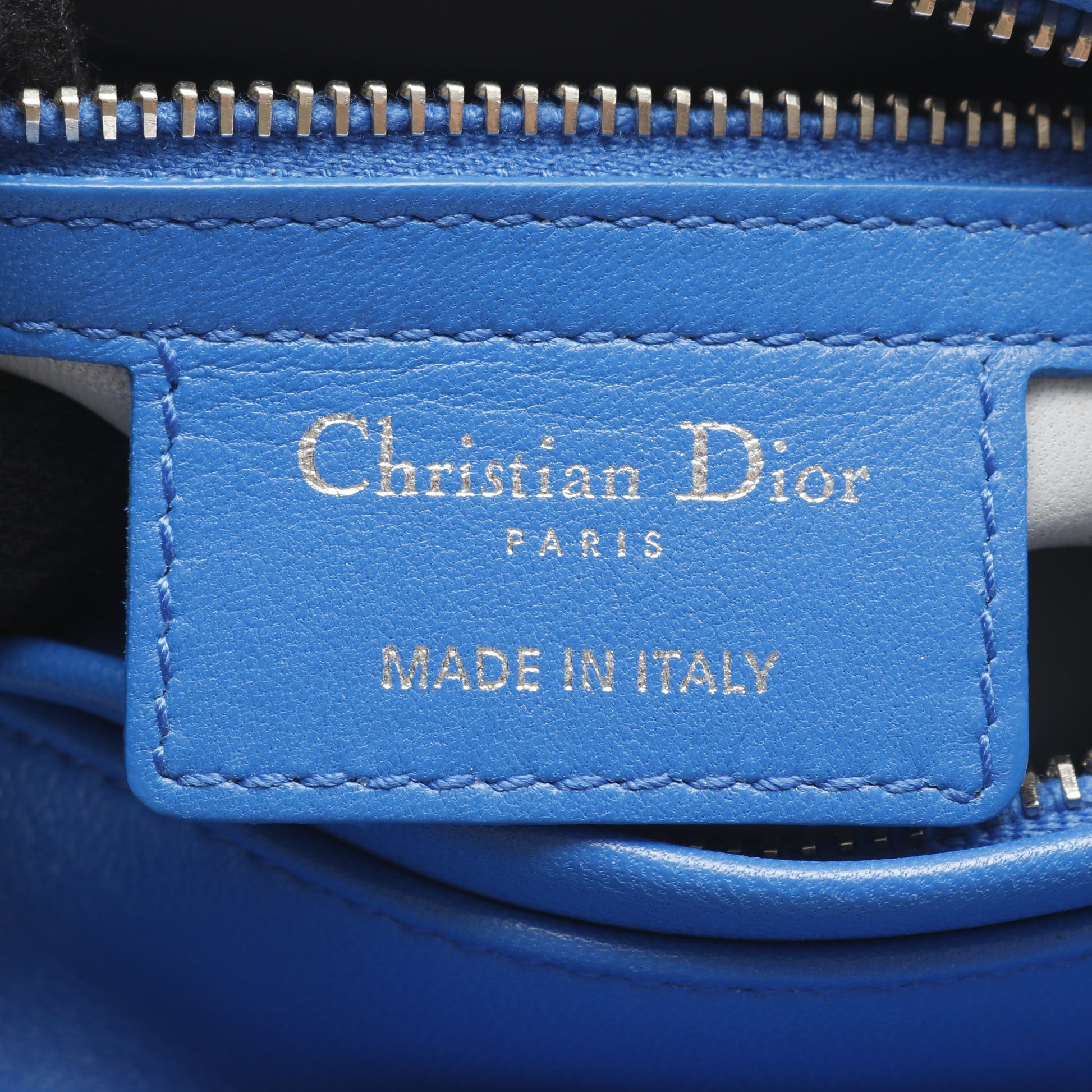 LADY DIOR レディディオール ハンドバッグ レザー ブルー ライトグレー 2WAY バイカラー クリスチャンディオール バッグ Christian Dior
