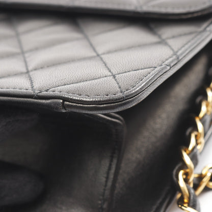マトラッセ チェーンショルダーバッグ ラムスキン ブラック ゴールド金具 シャネル バッグ CHANEL