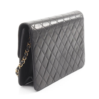 マトラッセ チェーンショルダーバッグ ラムスキン ブラック ゴールド金具 シャネル バッグ CHANEL
