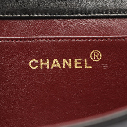 ミニマトラッセ フルフラップ チェーンショルダーバッグ ラムスキン ブラック ゴールド金具 シャネル バッグ CHANEL