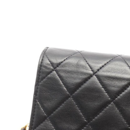 ミニマトラッセ フルフラップ チェーンショルダーバッグ ラムスキン ブラック ゴールド金具 シャネル バッグ CHANEL