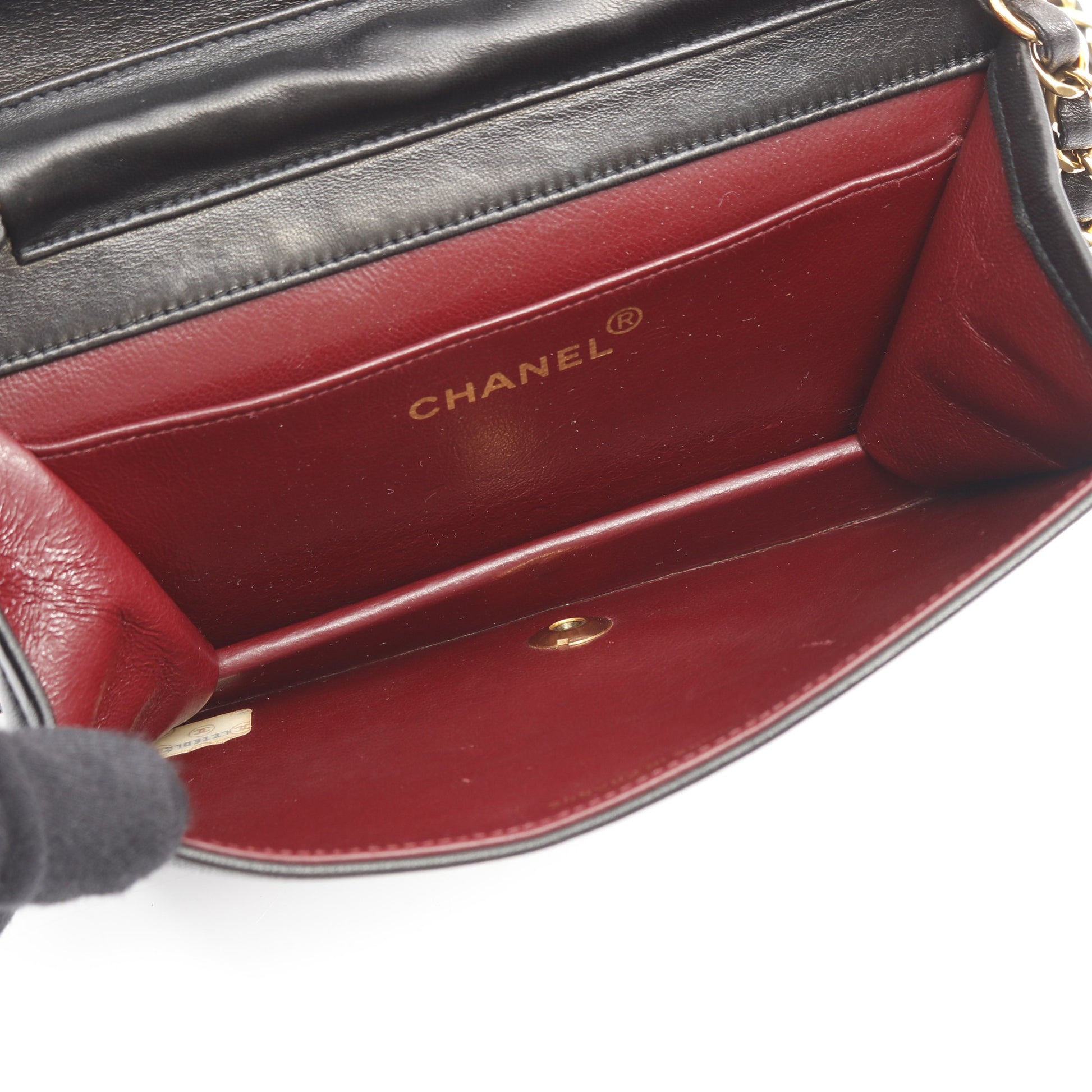 ミニマトラッセ フルフラップ チェーンショルダーバッグ ラムスキン ブラック ゴールド金具 シャネル バッグ CHANEL