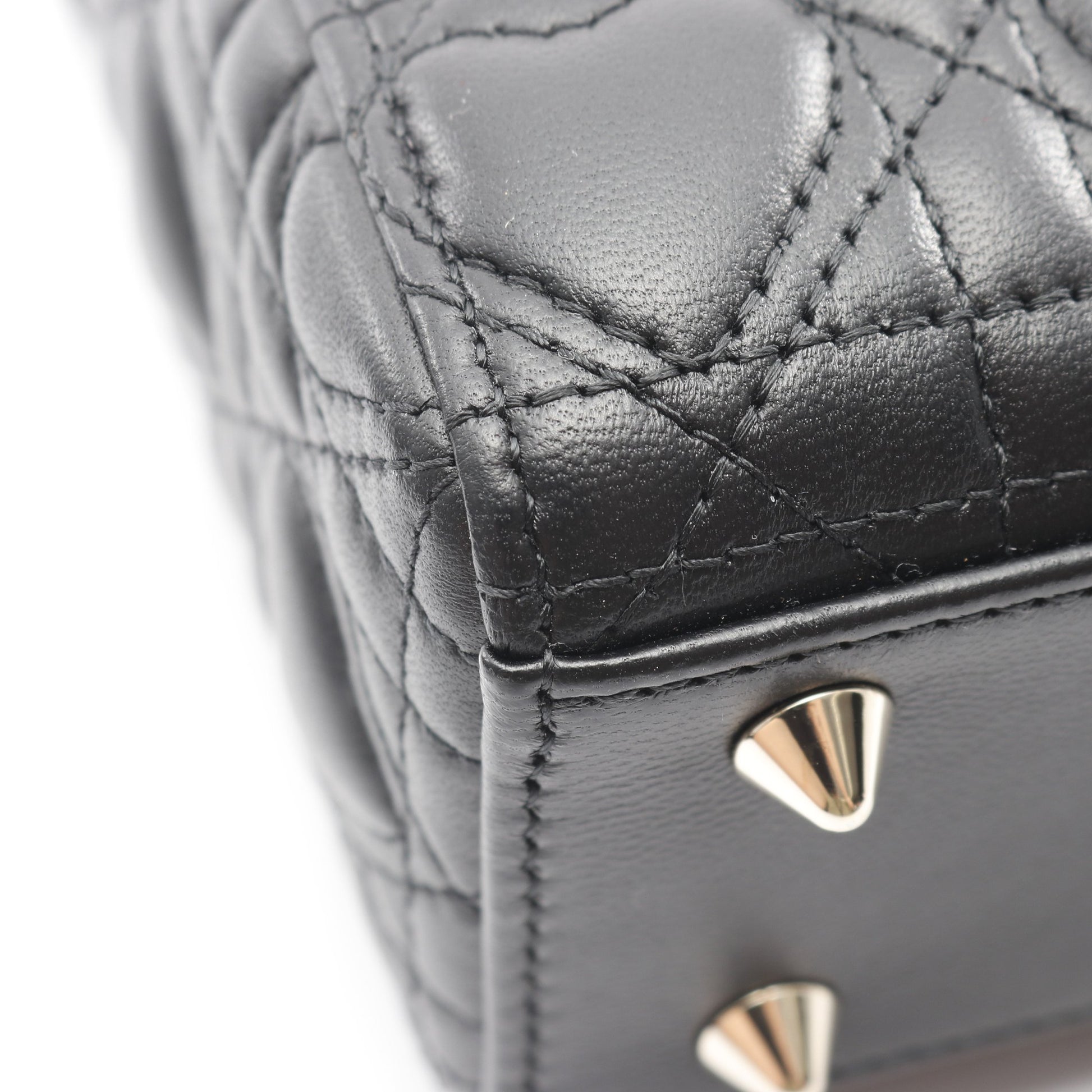 LADY DIOR MY ABCDIOR レディディオール スモール ハートカナージュ ハンドバッグ レザー ブラック 2WAY クリスチャンディオール バッグ Christian Dior