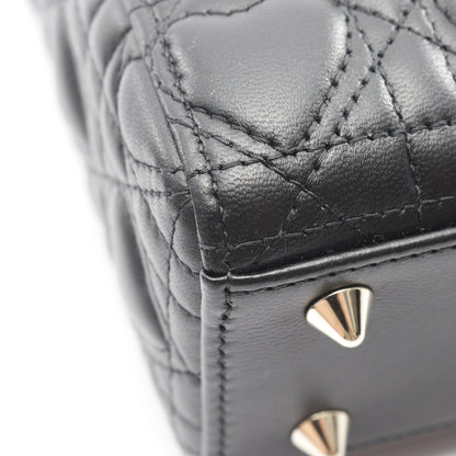 LADY DIOR MY ABCDIOR レディディオール スモール ハートカナージュ ハンドバッグ レザー ブラック 2WAY クリスチャンディオール バッグ Christian Dior