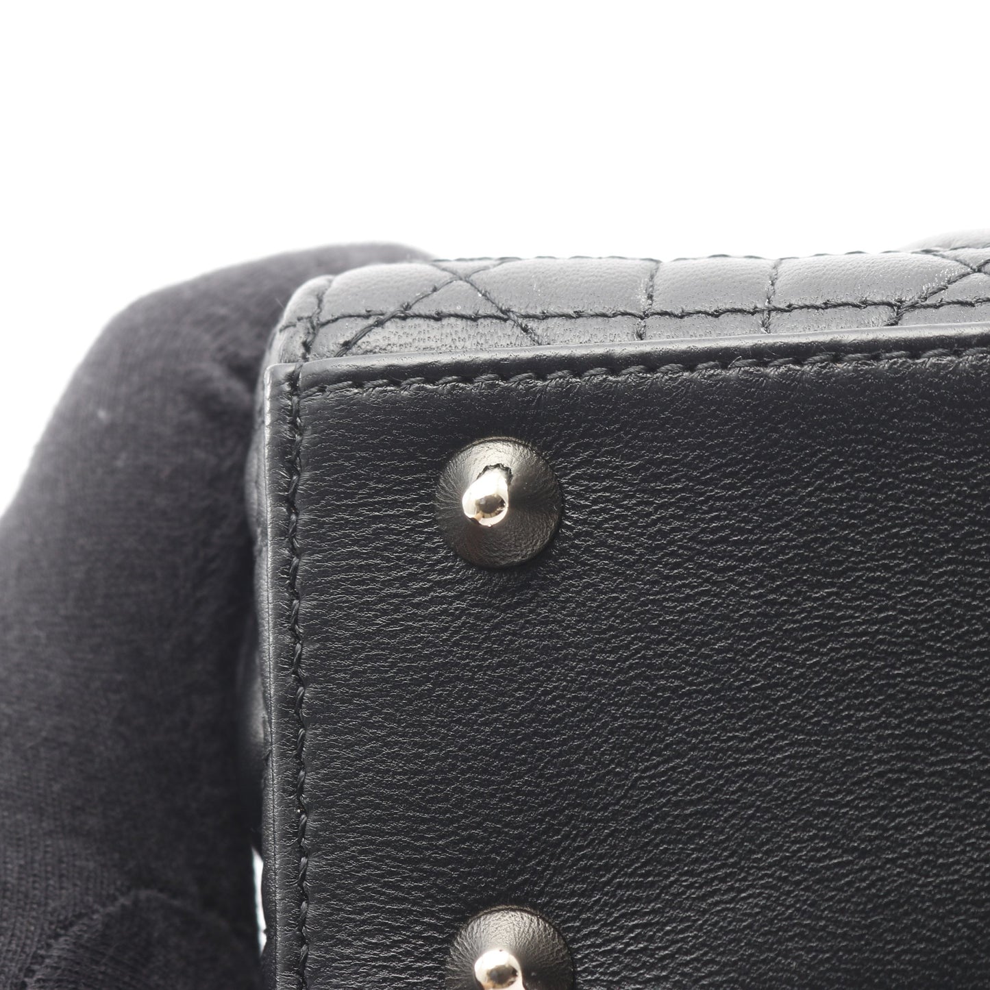 LADY DIOR MY ABCDIOR レディディオール スモール ハートカナージュ ハンドバッグ レザー ブラック 2WAY クリスチャンディオール バッグ Christian Dior