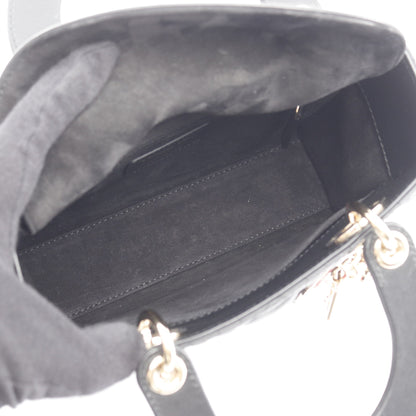 LADY DIOR MY ABCDIOR レディディオール スモール ハートカナージュ ハンドバッグ レザー ブラック 2WAY クリスチャンディオール バッグ Christian Dior