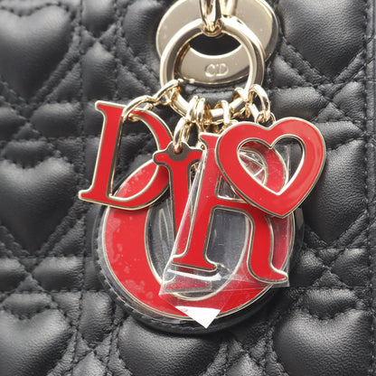 LADY DIOR MY ABCDIOR レディディオール スモール ハートカナージュ ハンドバッグ レザー ブラック 2WAY クリスチャンディオール バッグ Christian Dior