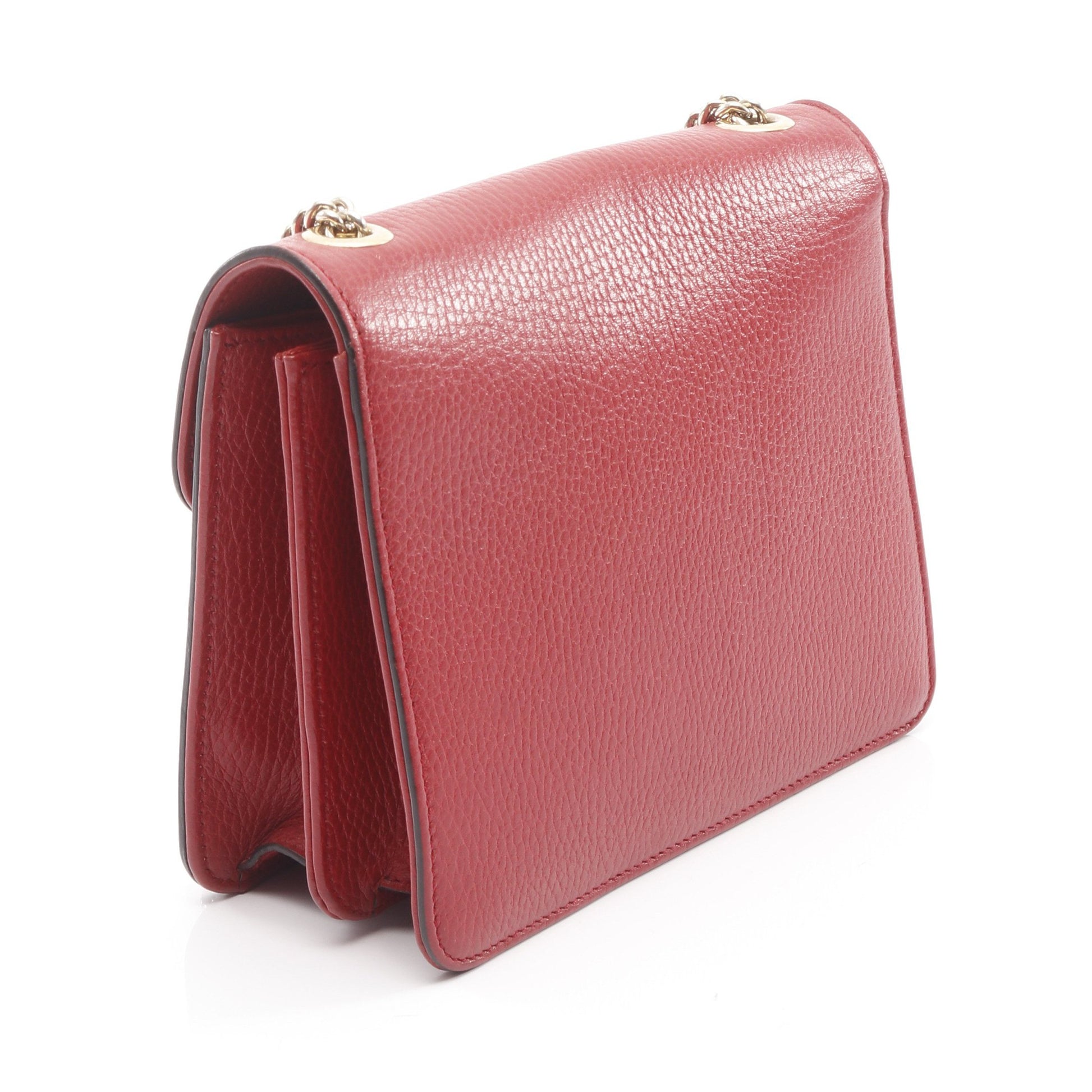 インターロッキングG チェーンショルダーバッグ レザー レッド グッチ バッグ GUCCI