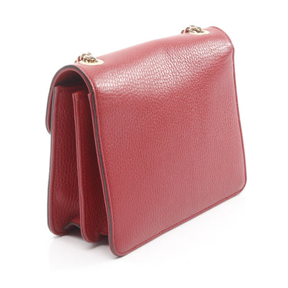 インターロッキングG チェーンショルダーバッグ レザー レッド グッチ バッグ GUCCI