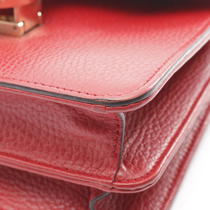 インターロッキングG チェーンショルダーバッグ レザー レッド グッチ バッグ GUCCI