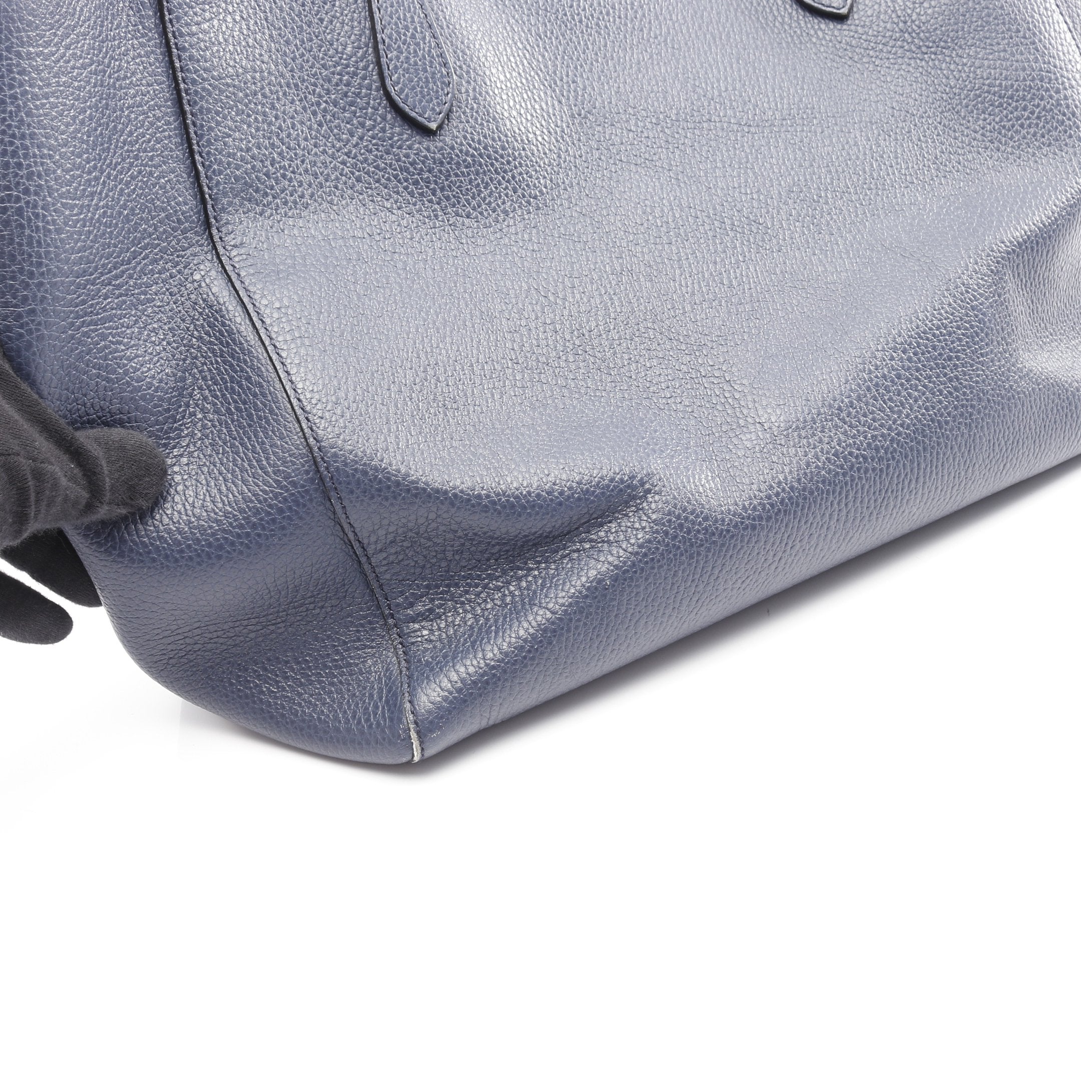 スウィング ショルダーバッグ トートバッグ レザー ダークブルー