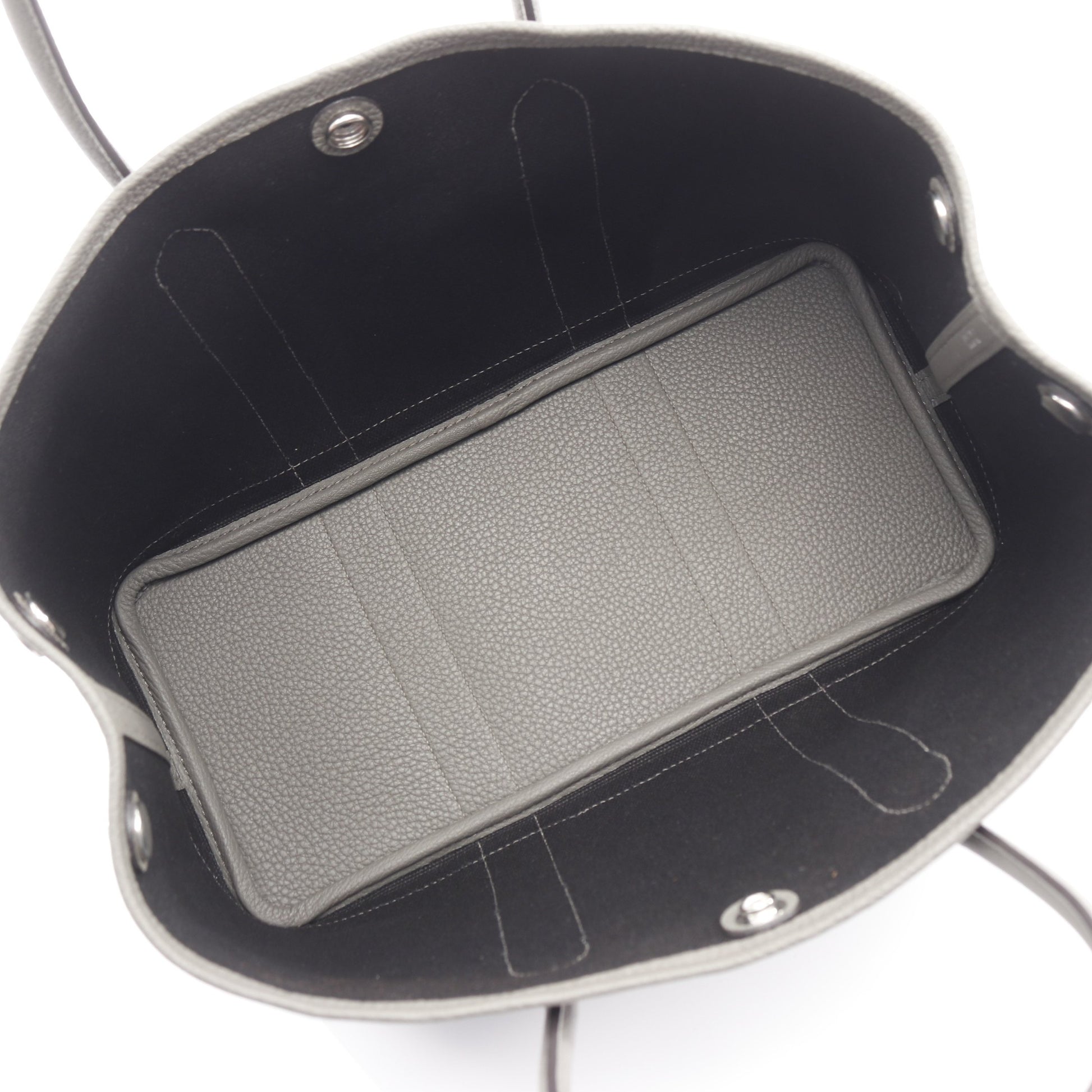 ガーデンパーティTPM グリメイヤー ハンドバッグ トートバッグ トワルミリタリー ネゴンダ ブラック グレー シルバー金具 W刻印 エルメス バッグ HERMES