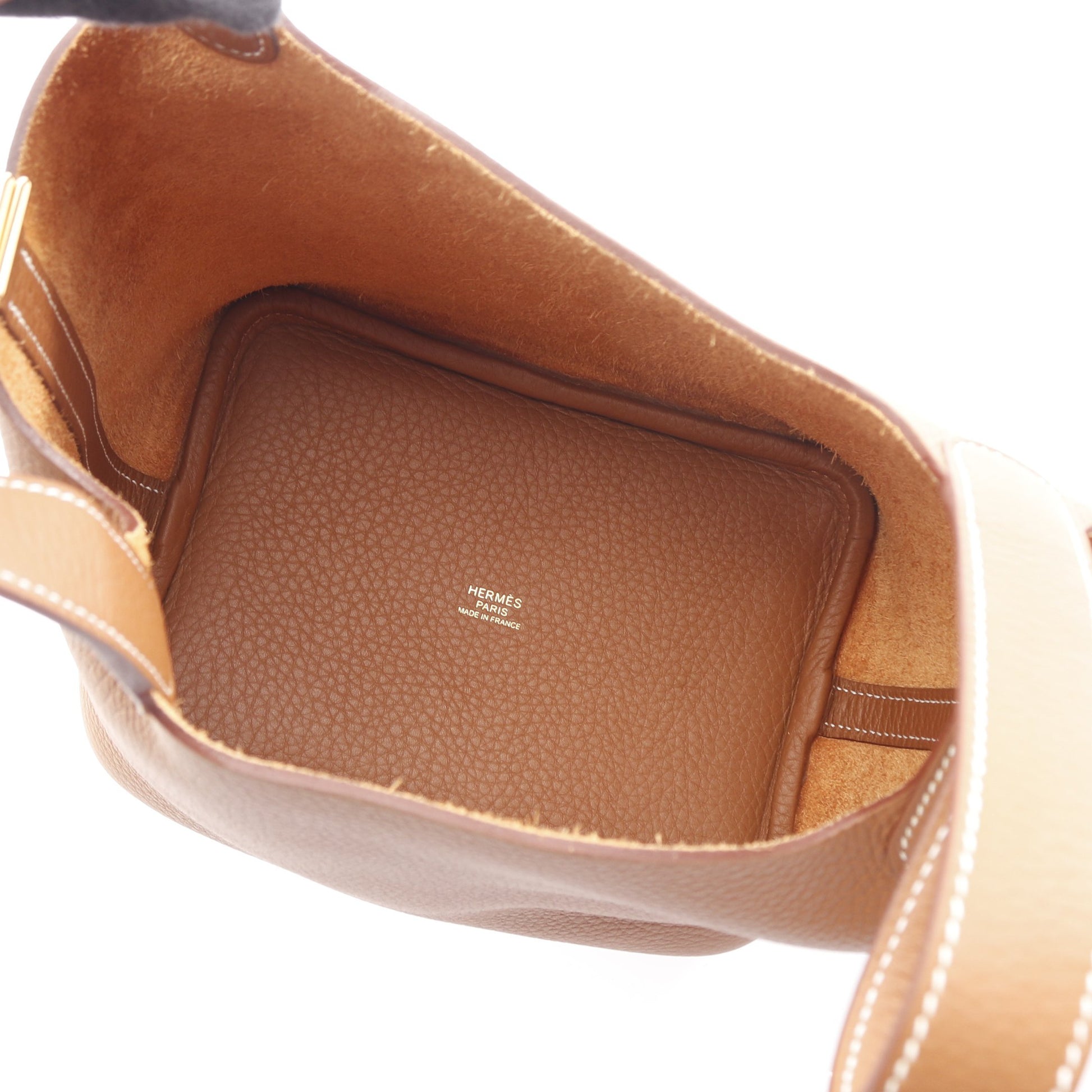 ピコタンロックPM ゴールド ハンドバッグ トリヨンクレマンス ライトブラウン ゴールド金具 K刻印 エルメス バッグ HERMES