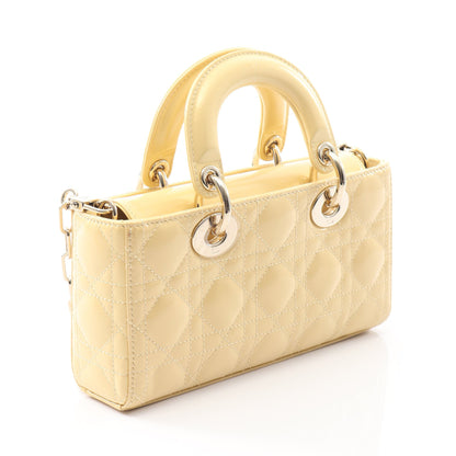 Lady D-Joy スモール カナージュ ハンドバッグ レザー ライトイエロー 3WAY クリスチャンディオール バッグ Christian Dior