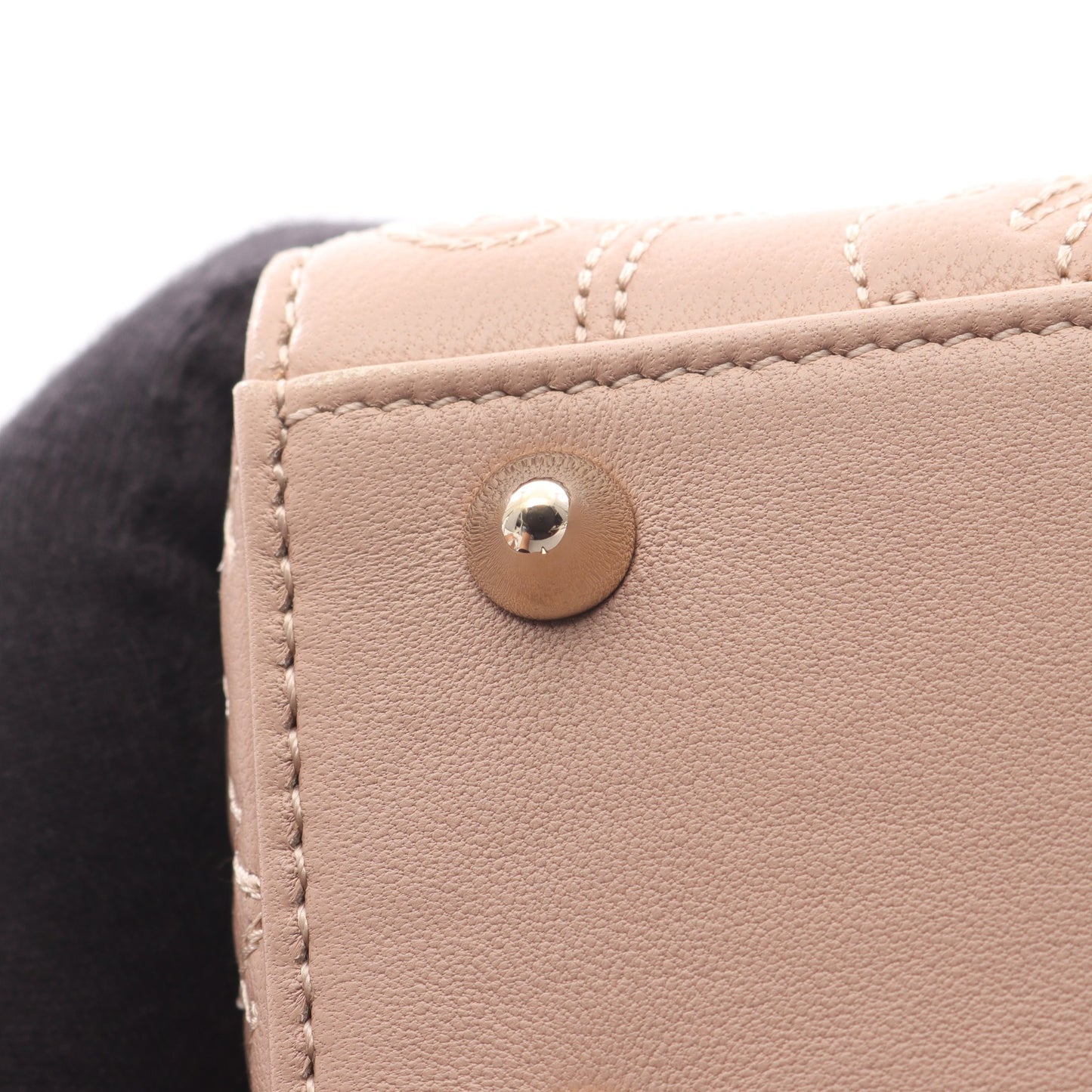 LADY DIOR MY ABCDIOR レディディオール スモール ハンドバッグ フローラル刺繍 レザー ピンクベージュ クリスチャンディオール バッグ Christian Dior