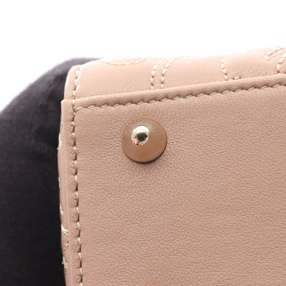 LADY DIOR MY ABCDIOR レディディオール スモール ハンドバッグ フローラル刺繍 レザー ピンクベージュ クリスチャンディオール バッグ Christian Dior