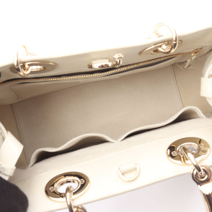 レディ 95.22 カナージュ ハンドバッグ レザー アイボリー 2WAY クリスチャンディオール バッグ Christian Dior