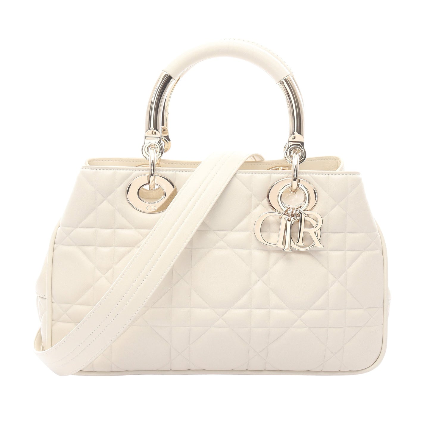 レディ 95.22 カナージュ ハンドバッグ レザー アイボリー 2WAY クリスチャンディオール バッグ Christian Dior