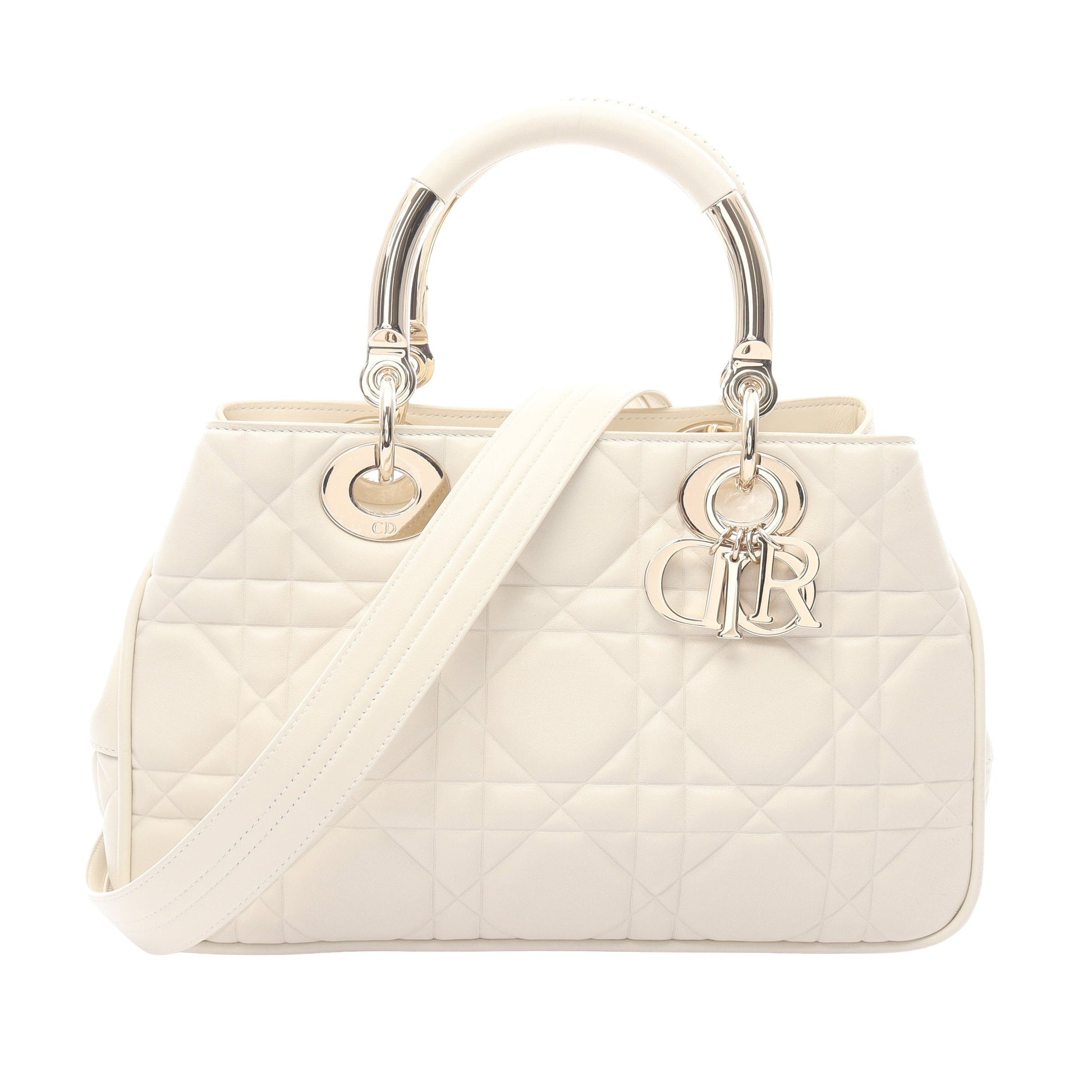 レディ 95.22 カナージュ ハンドバッグ レザー アイボリー 2WAY クリスチャンディオール バッグ Christian Dior