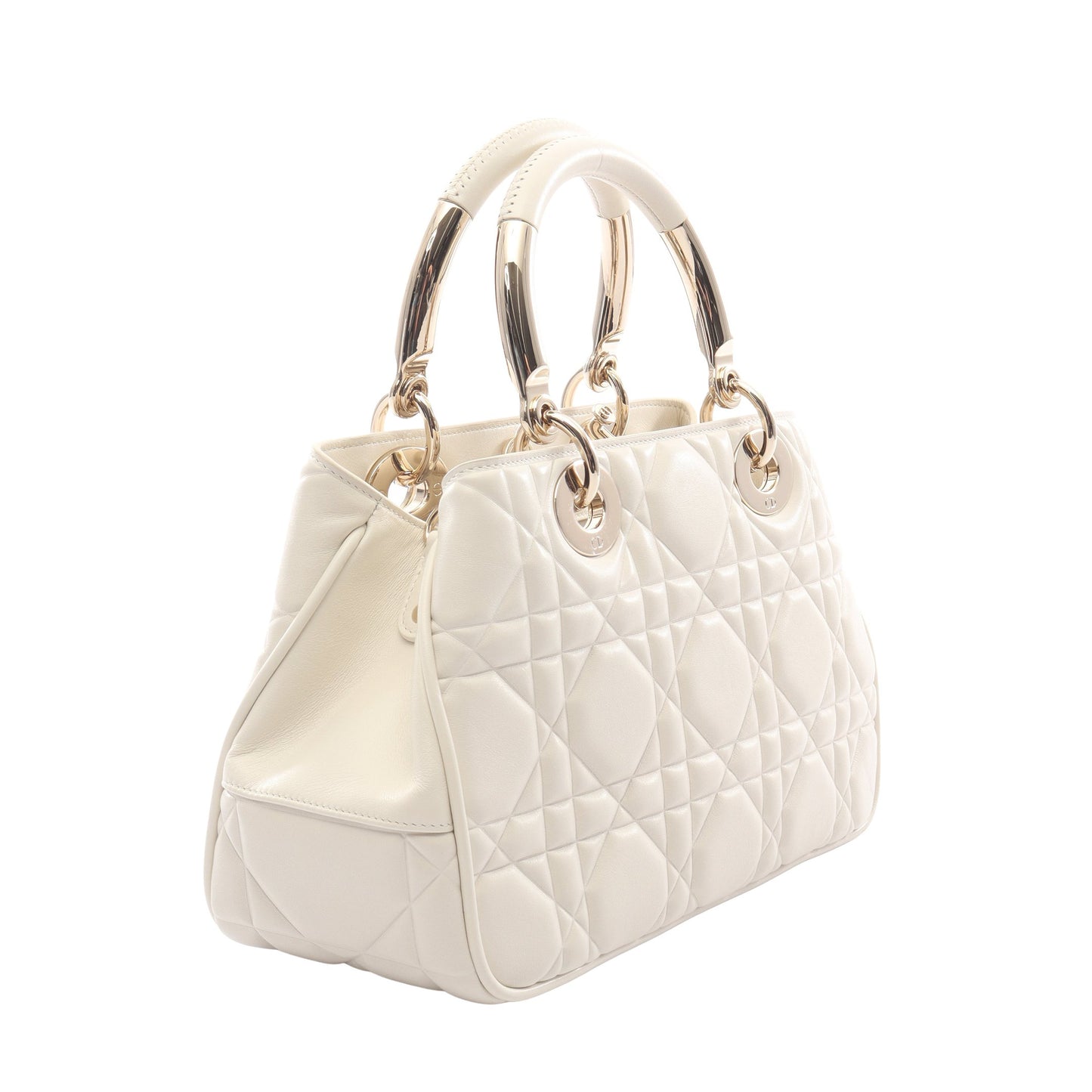 レディ 95.22 カナージュ ハンドバッグ レザー アイボリー 2WAY クリスチャンディオール バッグ Christian Dior