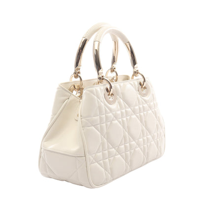 レディ 95.22 カナージュ ハンドバッグ レザー アイボリー 2WAY クリスチャンディオール バッグ Christian Dior