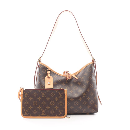 キャリーオール NM PM モノグラム ショルダーバッグ PVC レザー ブラウン ルイヴィトン バッグ LOUIS VUITTON