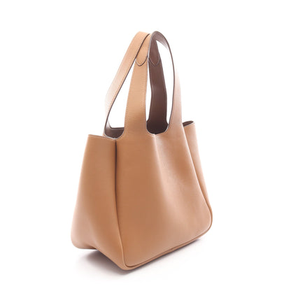 SOFT CALF ハンドバッグ トートバッグ レザー ライトブラウン 三角プレート プラダ バッグ PRADA