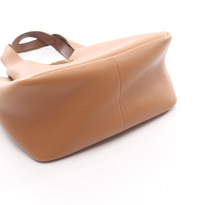 SOFT CALF ハンドバッグ トートバッグ レザー ライトブラウン 三角プレート プラダ バッグ PRADA
