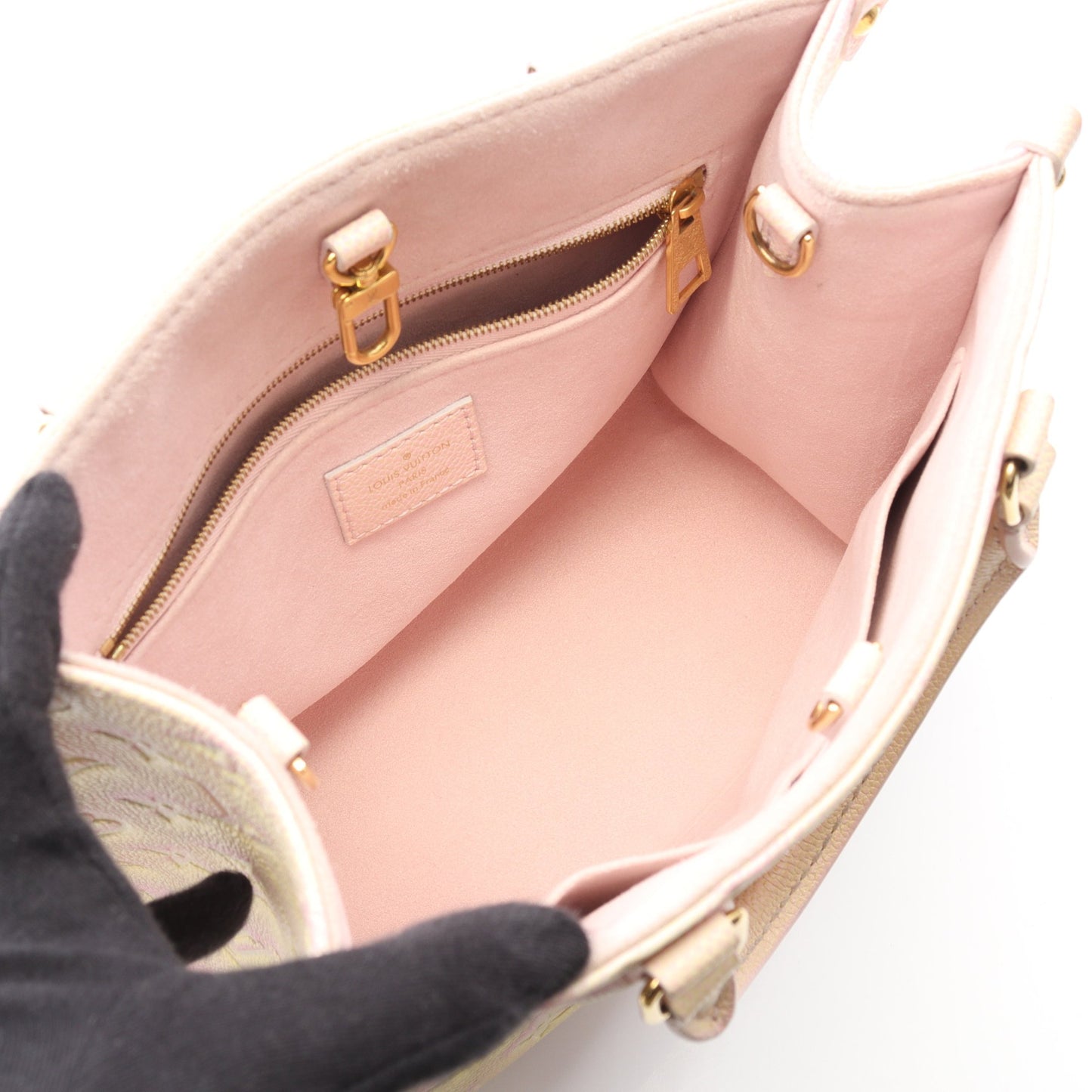 オンザゴーPM モノグラムアンプラント サマースターダスト ハンドバッグ レザー ピンク イエロー 2WAY ルイヴィトン バッグ LOUIS VUITTON