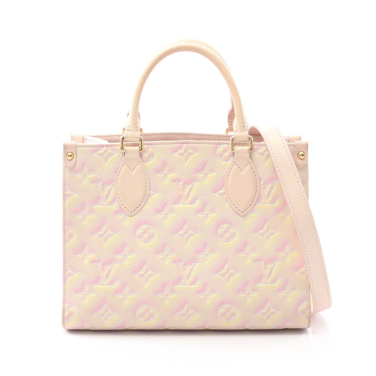 オンザゴーPM モノグラムアンプラント サマースターダスト ハンドバッグ レザー ピンク イエロー 2WAY ルイヴィトン バッグ LOUIS VUITTON