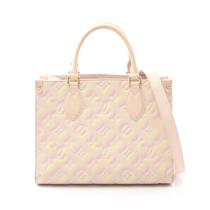 オンザゴーPM モノグラムアンプラント サマースターダスト ハンドバッグ レザー ピンク イエロー 2WAY ルイヴィトン バッグ LOUIS VUITTON