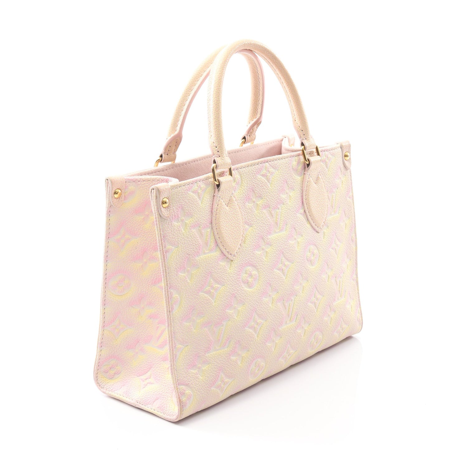 オンザゴーPM モノグラムアンプラント サマースターダスト ハンドバッグ レザー ピンク イエロー 2WAY ルイヴィトン バッグ LOUIS VUITTON