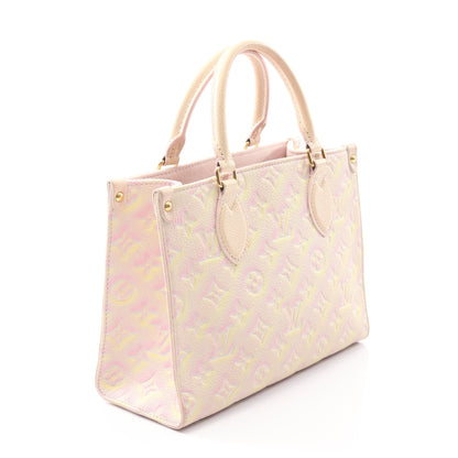 オンザゴーPM モノグラムアンプラント サマースターダスト ハンドバッグ レザー ピンク イエロー 2WAY ルイヴィトン バッグ LOUIS VUITTON