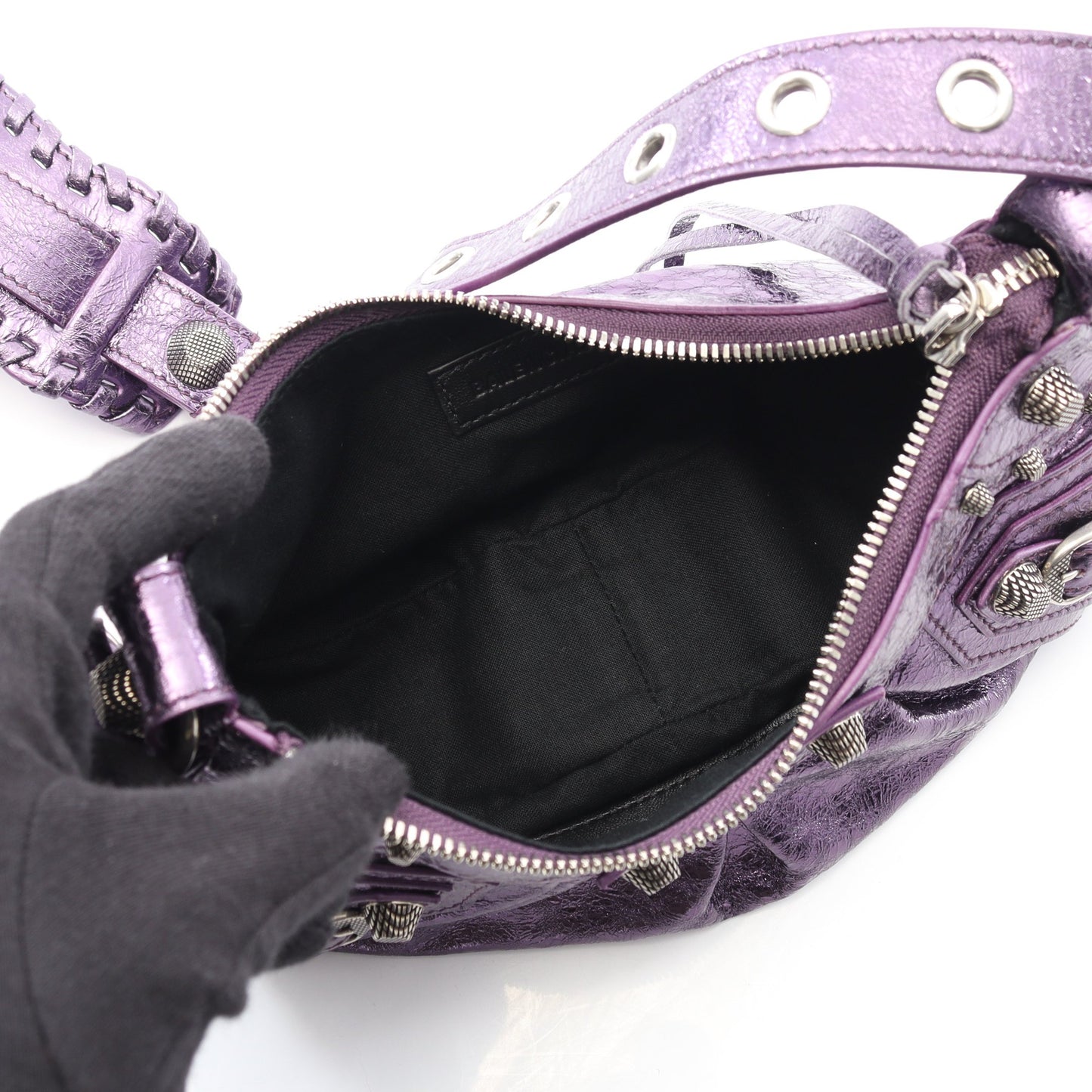 LE CAGOLE XS ル カゴール ショルダーバッグ レザー パープル バレンシアガ バッグ BALENCIAGA