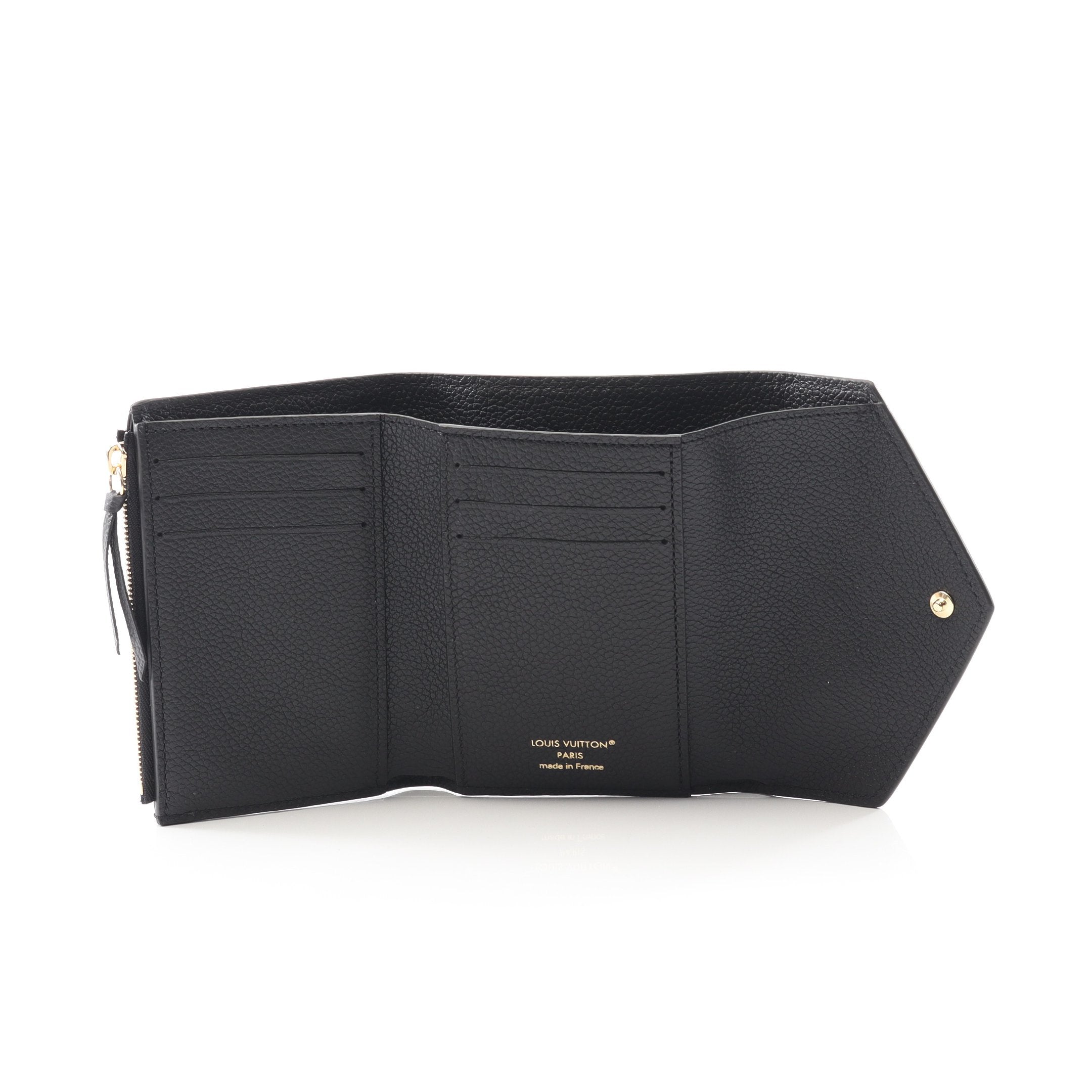 ルイヴィトン 黒のレザー三つ折り財布 LOUIS VUITTON LOUIS VUITTON ヴィクター ウォレット M26250 ブラック