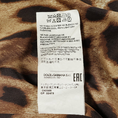 DGロゴボタン シングルブレスツイードコート コート ウール ブラック 裏地レオパード ドルチェアンドガッバーナ アウター DOLCE&GABBANA