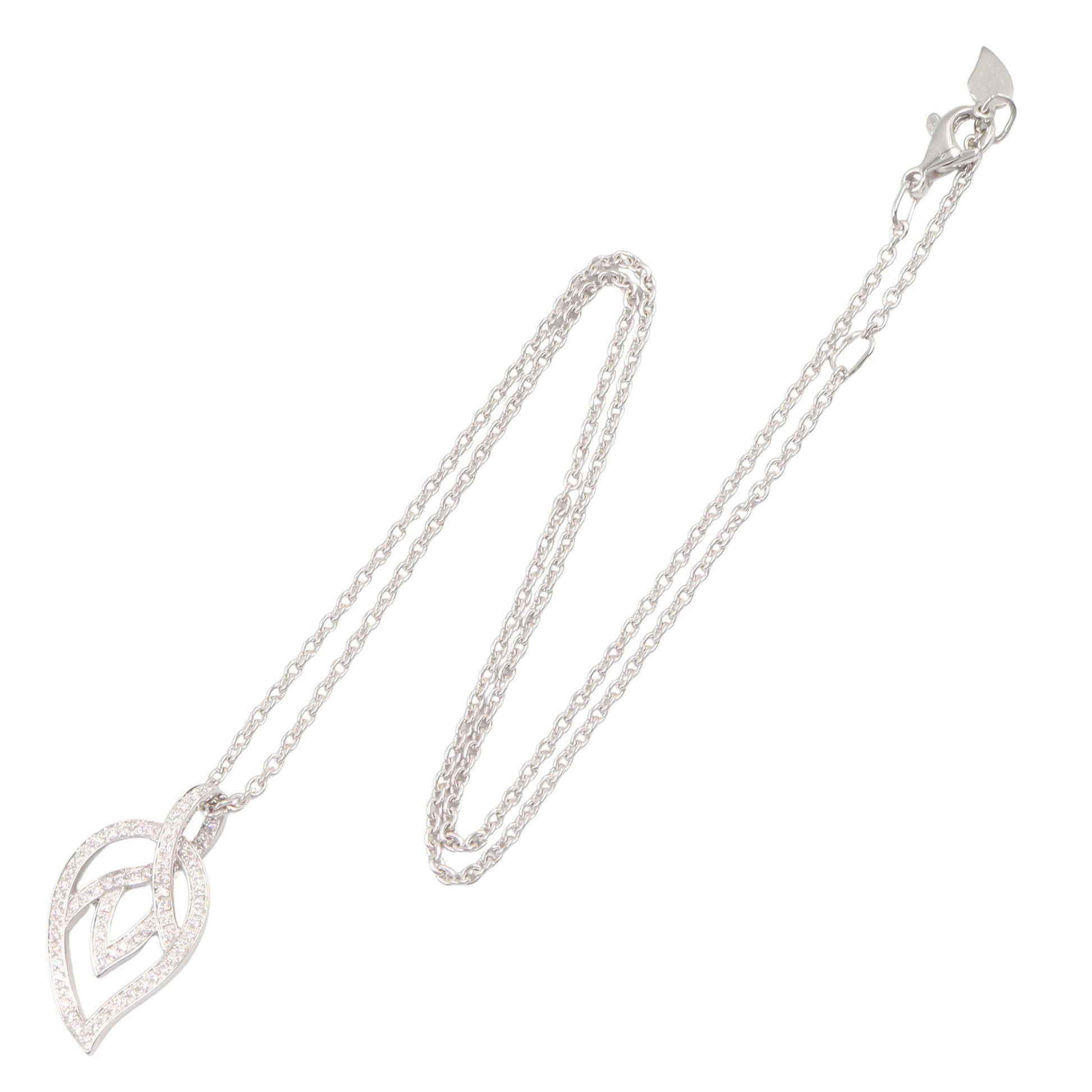 マジックシークレットリーフ ネックレス ダイヤ ネックレス K18WG ダイヤモンド ホワイトゴールド クリア ピアジェ アクセサリー PIAGET