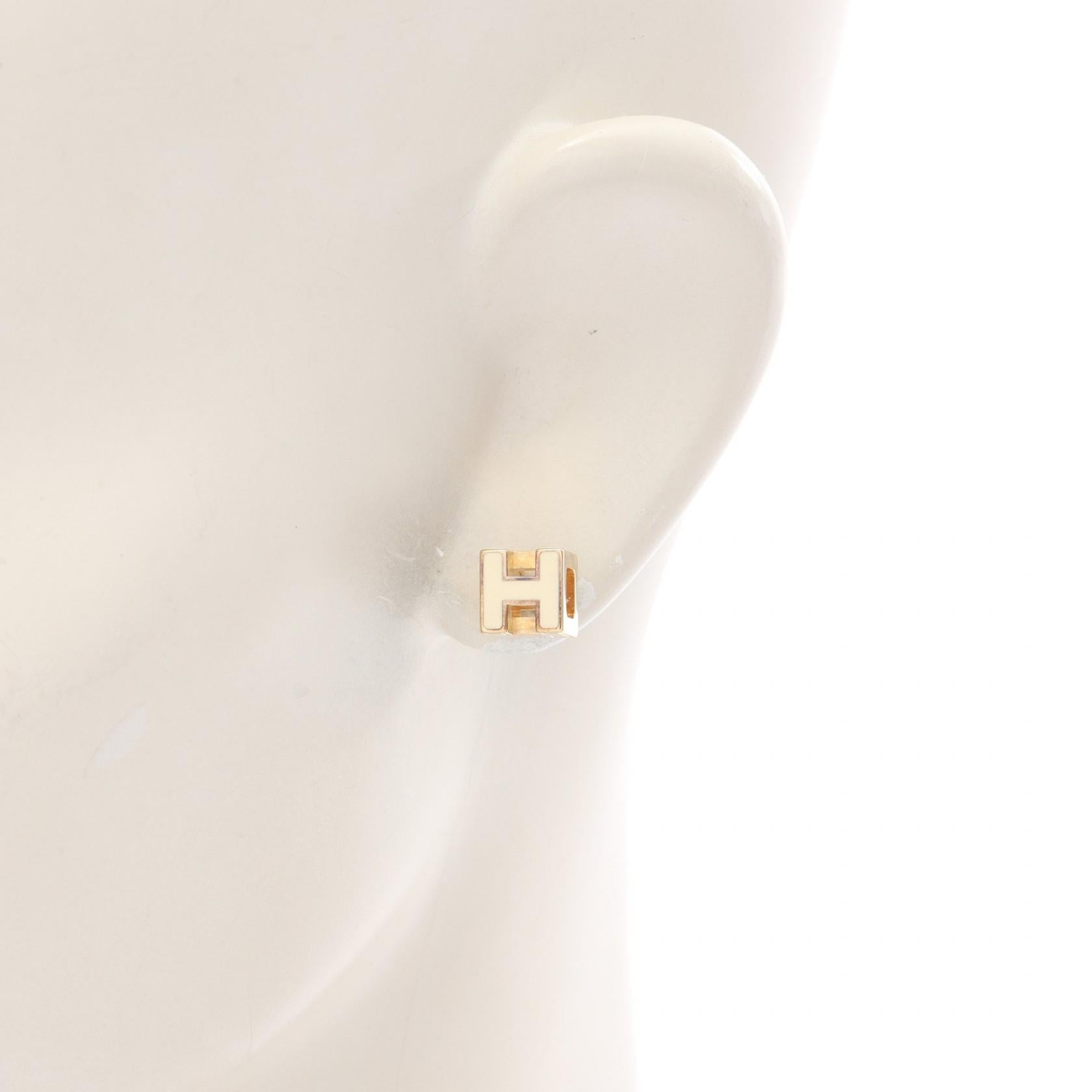 カージュドアッシュ Hキューブ ピアス GP ゴールド オフホワイト