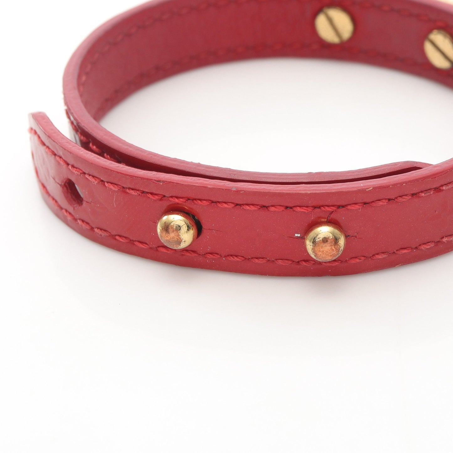 ブラスレ ロゴマニア モノグラムヴェルニ スリーズ ブレスレット エナメルレザー GP レッド ゴールド ルイヴィトン アクセサリー LOUIS VUITTON