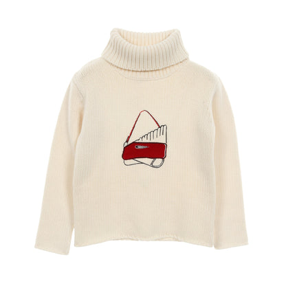 ニット ハイネック ウール アイボリー レッド キッズ クリスチャンディオール トップス Christian Dior